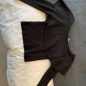 Cupcakes and Cashmere Black Off the Shoulder Sweater - XS